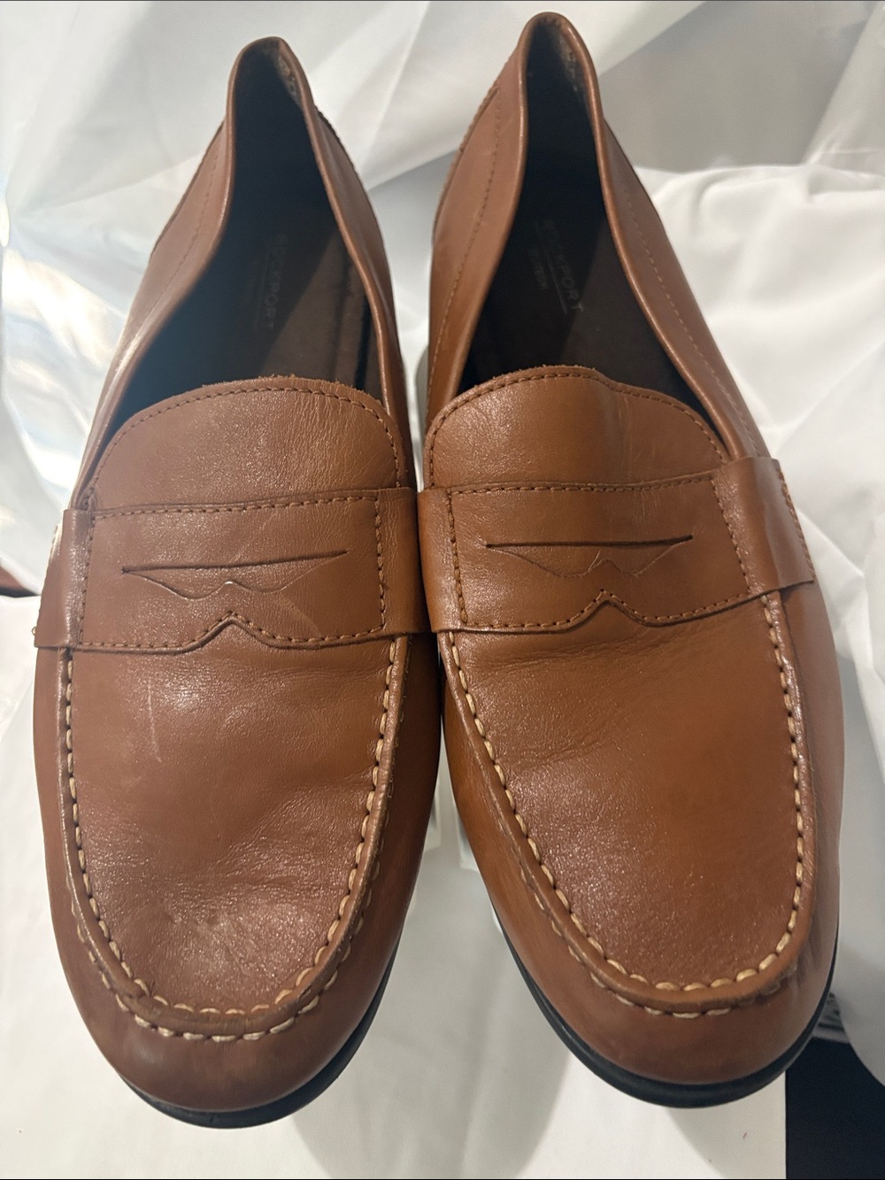 Rockport Men's Tan Leather Penny Loafers